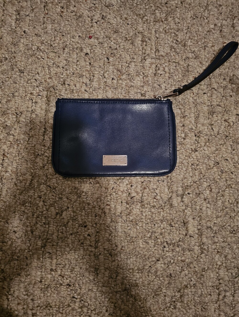 Ralph Lauren Navy Leather Wristlet with Plate